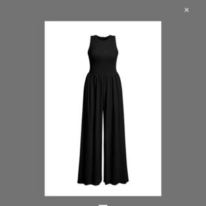 OQQ Black Sleeveless Jumpsuit